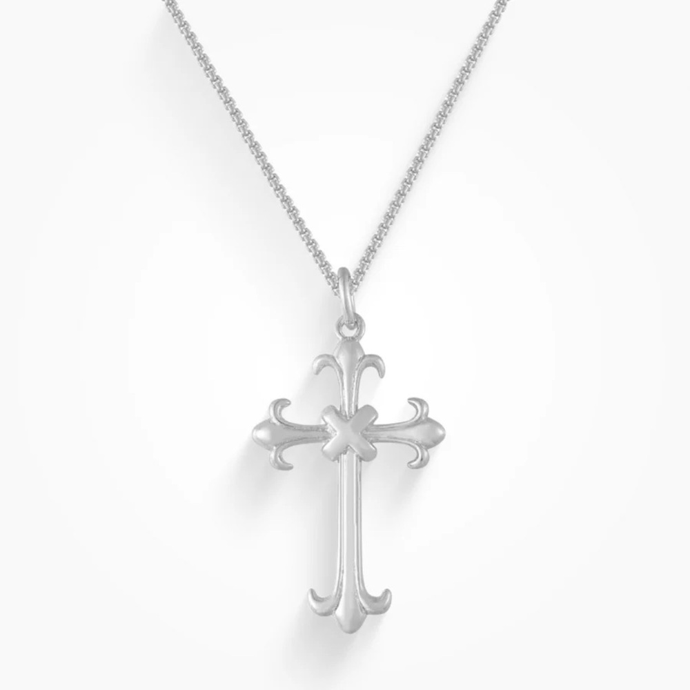 Evry Jewels Silver Sacred Heart Necklace